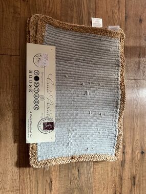 Braided Edge Placemat - Light Gray and Natural